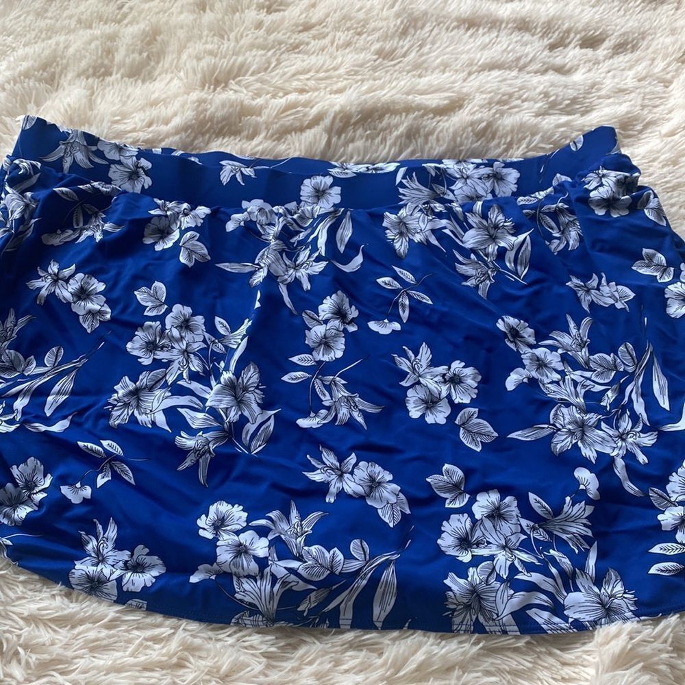 Lane Bryant Cacique SWIM skirt panties shorts 28 blue - Picture 8 of 9